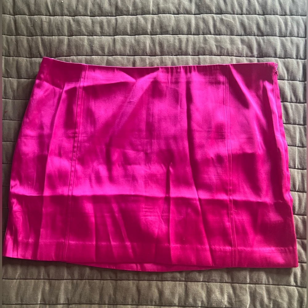 H&M pink satin mini skirt size 16